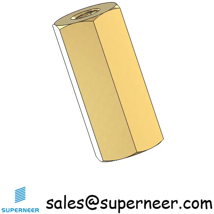 6-32 x 9/16" Female Female Brass Stand Off Hex Spacers 