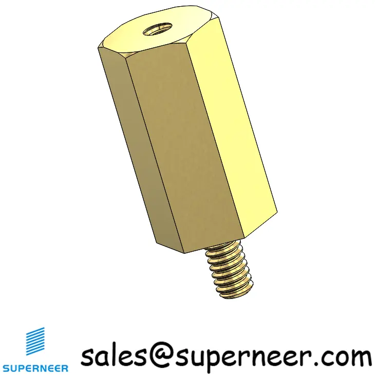 2-56 x 1/2" Hex Standoff Spacer Brass Hex Male Female Screw Supply