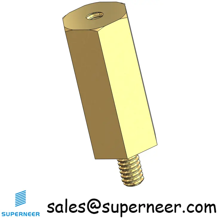 2-56 x 9/16" Hex Standoff Spacer Brass Hex Male Female Screw Supply