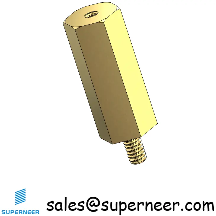 2-56 x 5/8" Hex Standoff Spacer Brass Hex Male Female Screw Supply