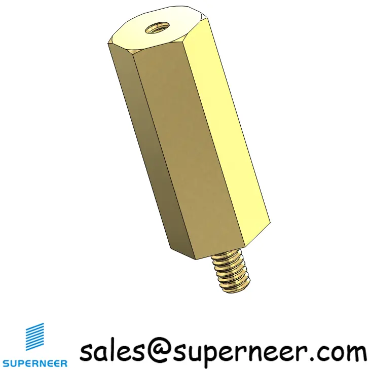 2-56 x 21/32" Hex Standoff Spacer Brass Hex Male Female Screw Supply