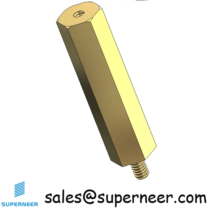 2-56 x 1" Hex Standoff Spacer Brass Hex Male Female Screw Supply