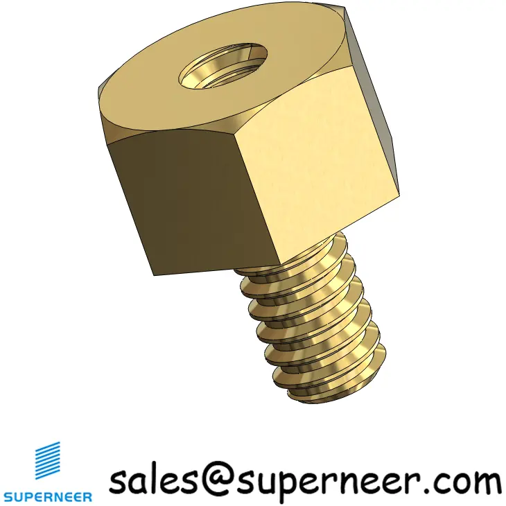 4-40 x 5/32" Threaded Hex Standoff Brass Male Female Inch Spacer 