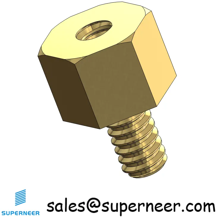 4-40 x 3/16" Threaded Hex Standoff Brass Male Female Inch Spacer 