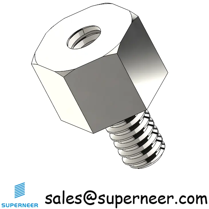 4-40 x 3/16" Threaded Hex Standoff SUS303 Stainless Steel Inox Male Female Inch Spacer 