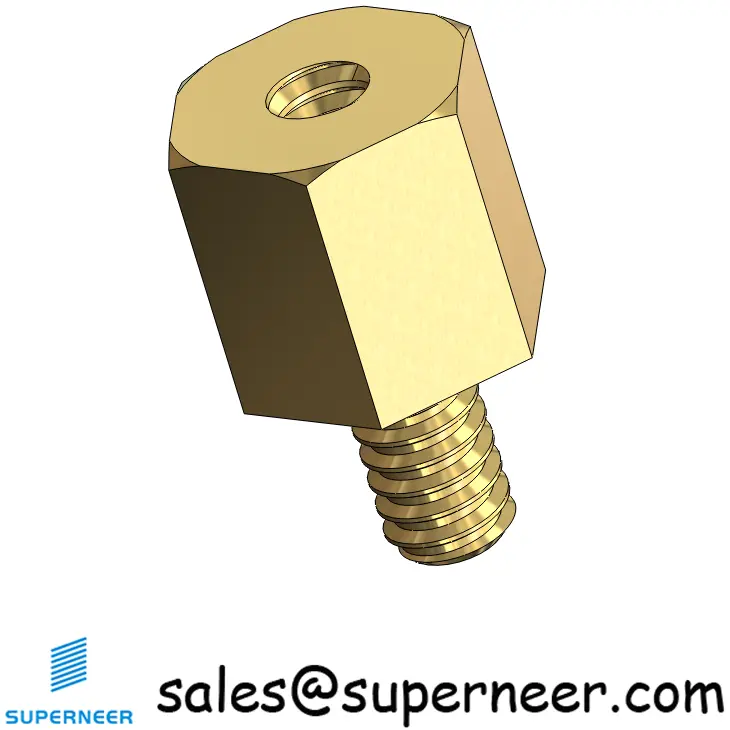 4-40 x 1/4" Threaded Hex Standoff Brass Male Female Inch Spacer 