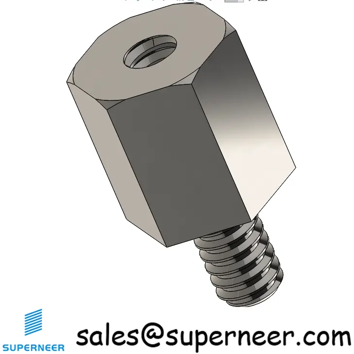 4-40 x 9/32" Threaded Hex Standoff SUS303 Stainless Steel Inox Male Female Inch Spacer 