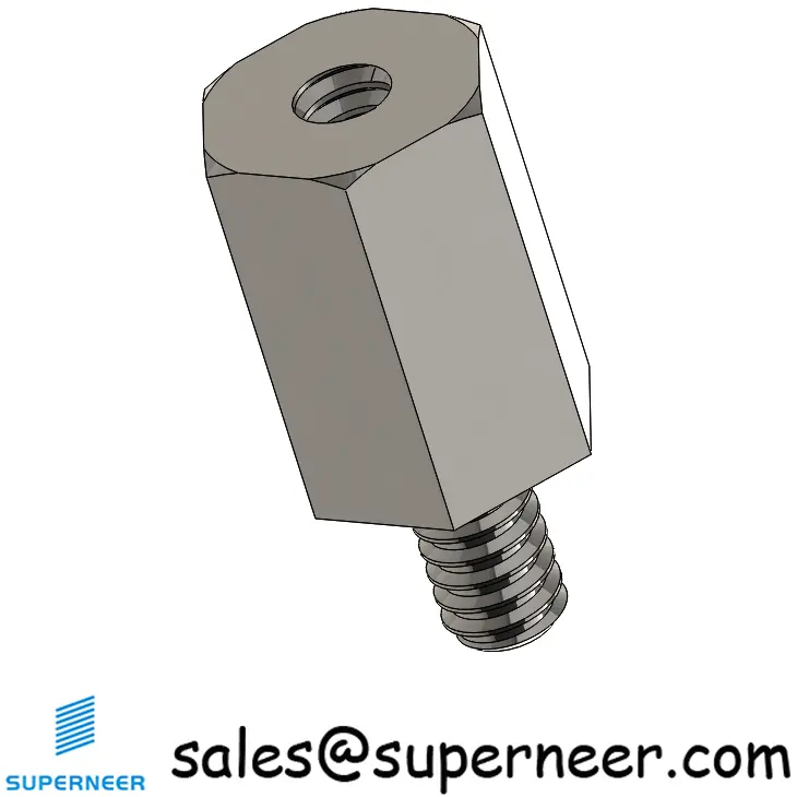 4-40 x 3/8" Threaded Hex Standoff SUS303 Stainless Steel Inox Male Female Inch Spacer 