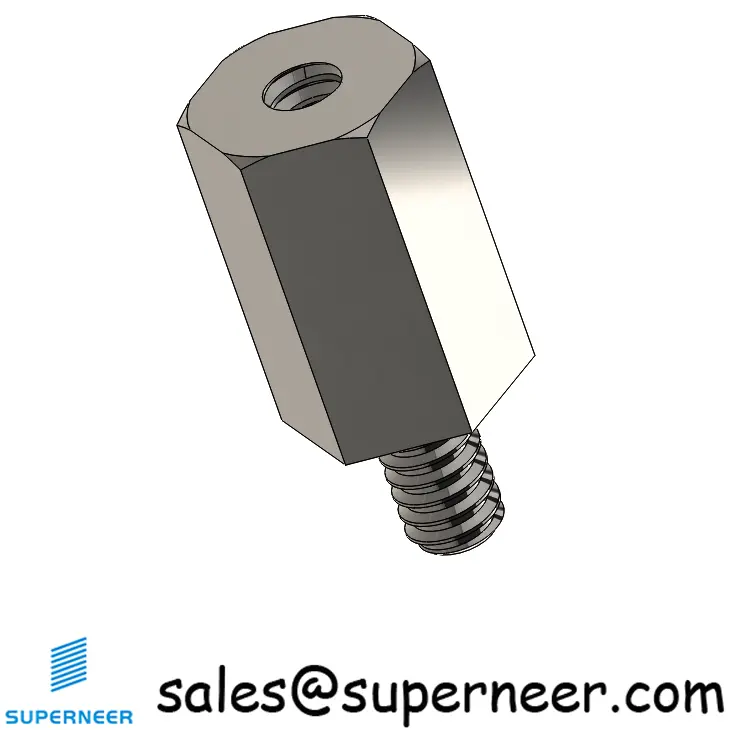 4-40 x 13/32" Threaded Hex Standoff SUS303 Stainless Steel Inox Male Female Inch Spacer 