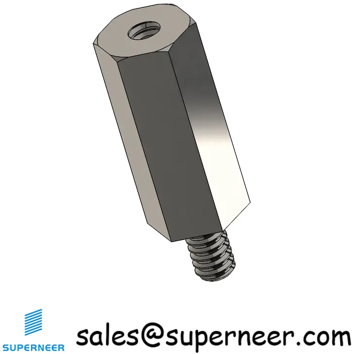 4-40 x 19/32" Threaded Hex Standoff SUS303 Stainless Steel Inox Male Female Inch Spacer 