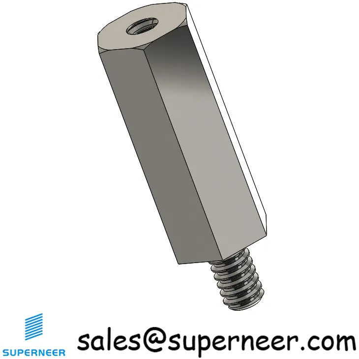 4-40 x 21/32" Threaded Hex Standoff SUS303 Stainless Steel Inox Male Female Inch Spacer 