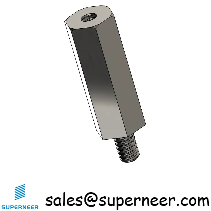 4-40 x 11/16" Threaded Hex Standoff SUS303 Stainless Steel Inox Male Female Inch Spacer 