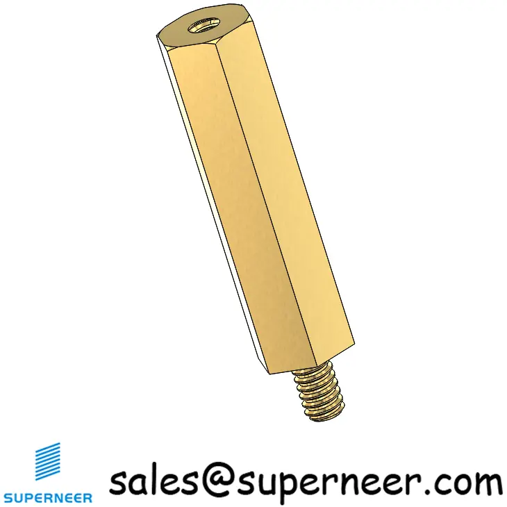 4-40 x 1" Threaded Hex Standoff Brass Male Female Inch Spacer 