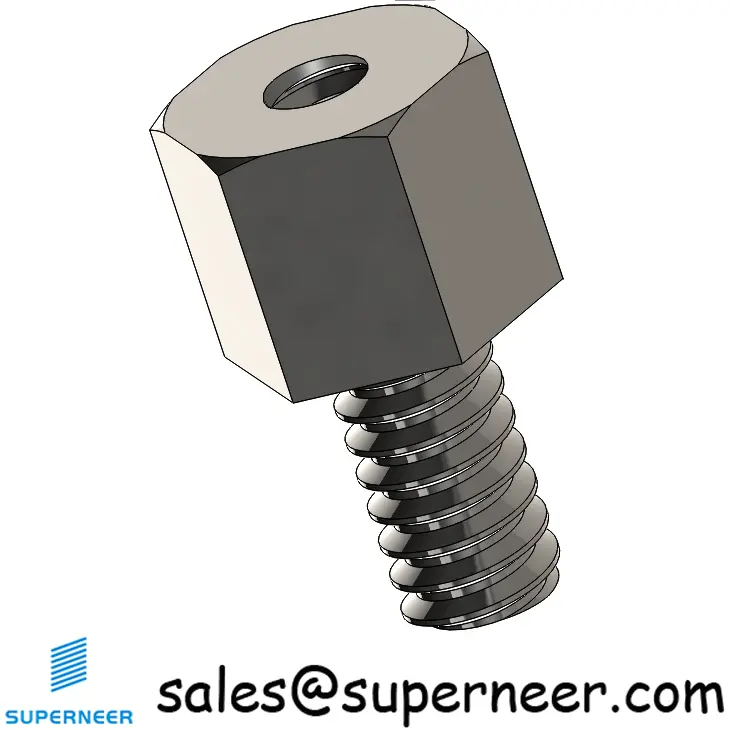 6-32 x 7/32" Male-Female Threaded Hex Standoffs Inch SUS303 Stainless Steel Inox Material