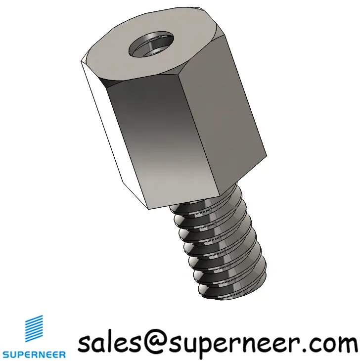 6-32 x 9/32" Male-Female Threaded Hex Standoffs Inch SUS303 Stainless Steel Inox Material