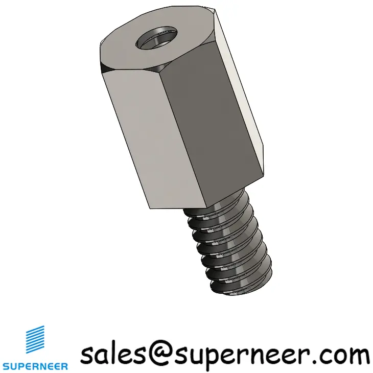 6-32 x 11/32" Male-Female Threaded Hex Standoffs Inch SUS303 Stainless Steel Inox Material