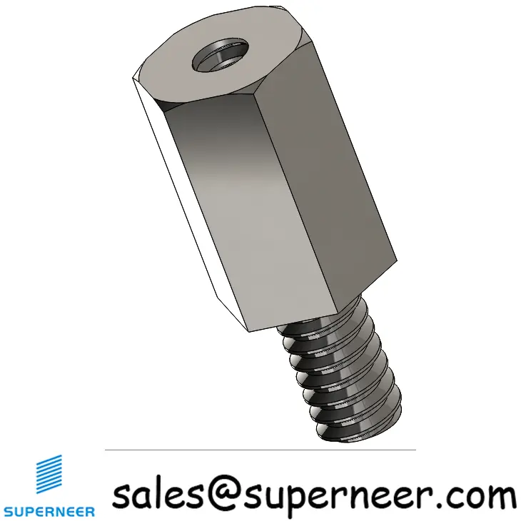 6-32 x 13/32" Male-Female Threaded Hex Standoffs Inch SUS303 Stainless Steel Inox Material