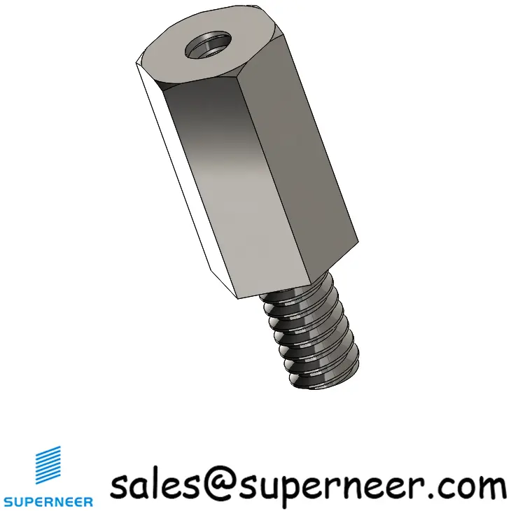 6-32 x 15/32" Male-Female Threaded Hex Standoffs Inch SUS303 Stainless Steel Inox Material