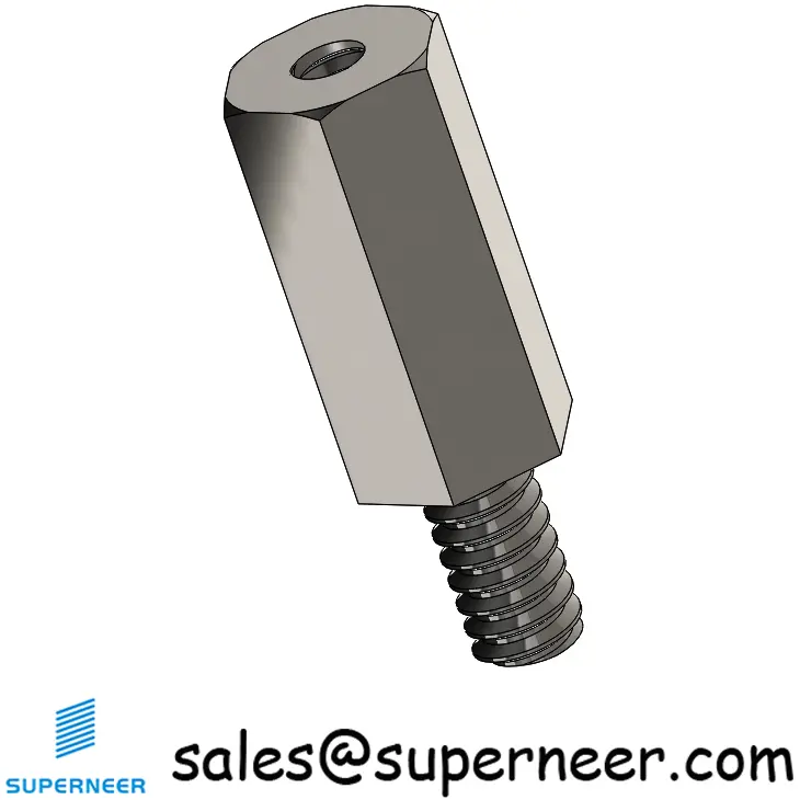 6-32 x 17/32" Male-Female Threaded Hex Standoffs Inch SUS303 Stainless Steel Inox Material