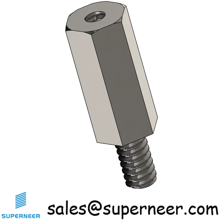 6-32 x 9/16" Male-Female Threaded Hex Standoffs Inch SUS303 Stainless Steel Inox Material