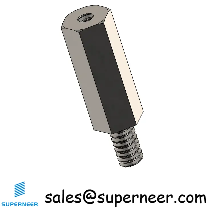 6-32 x 21/32" Male-Female Threaded Hex Standoffs Inch SUS303 Stainless Steel Inox Material