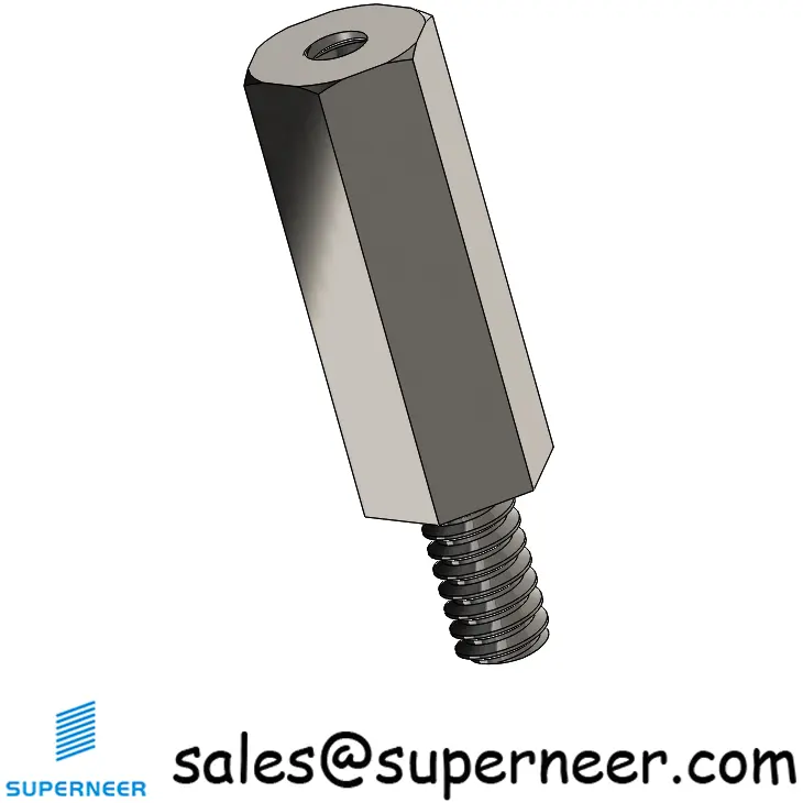 6-32 x 11/16" Male-Female Threaded Hex Standoffs Inch SUS303 Stainless Steel Inox Material