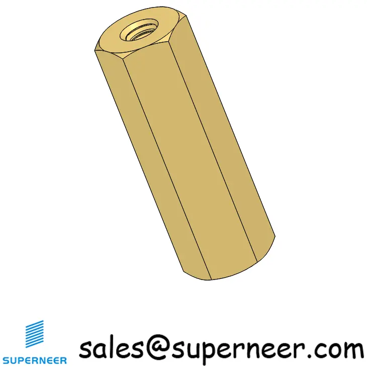 2-56 x 19/32" Brass Hex Female Threaded Standoff Spacer