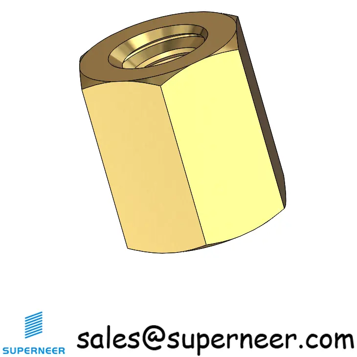 4-40 x 7/32" Hex Female Female Standoff Spacer Brass 