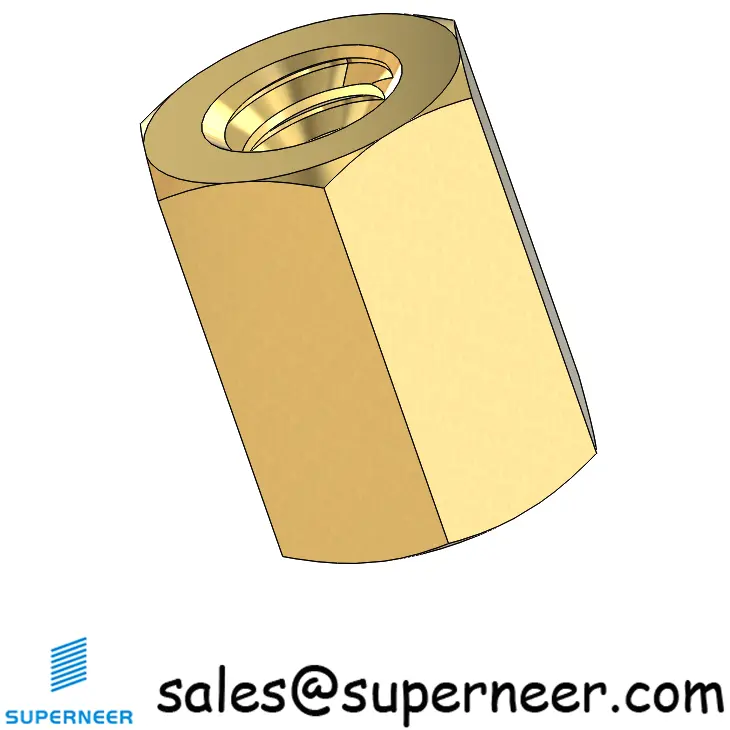 4-40 x 1/4" Hex Female Female Standoff Spacer Brass 