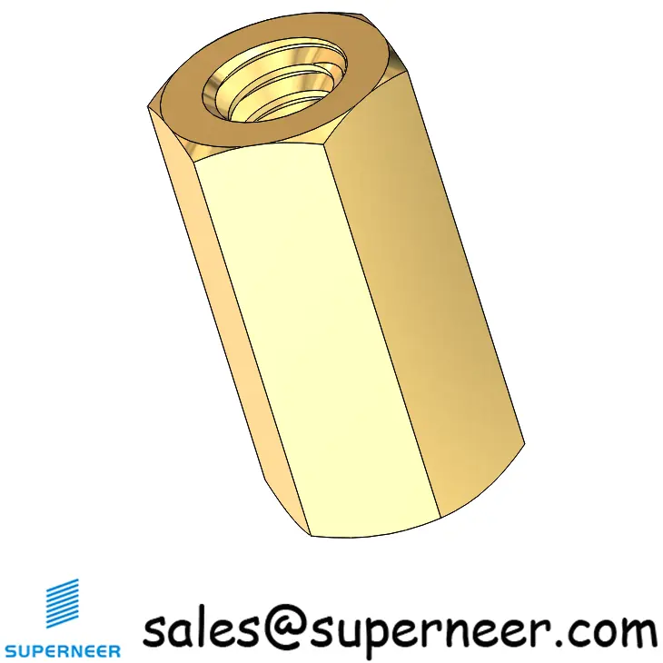 4-40 x 3/8" Hex Female Female Standoff Spacer Brass 