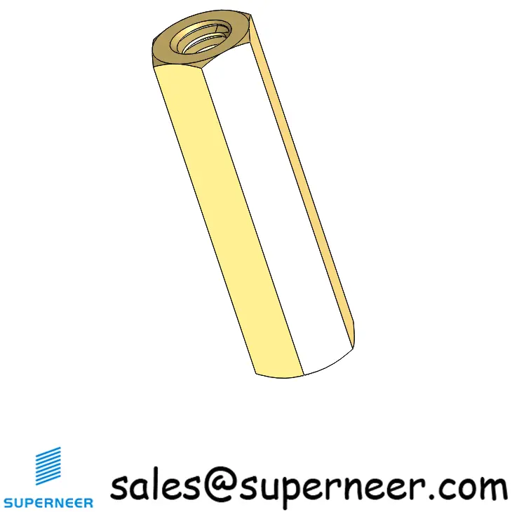 4-40 x 11/16" Hex Female Female Standoff Spacer Brass 