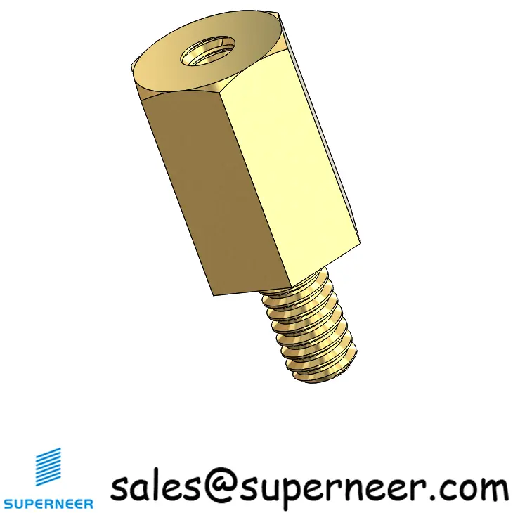 2-56 x 9/32" Standoff Screw Brass Hex Male Female Spacers 