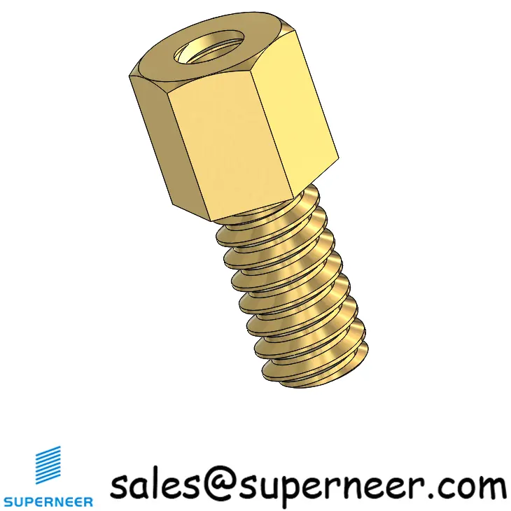 6-32 x 3/16"" Brass Standoff Spacer Hex Male Female Screws Fastener