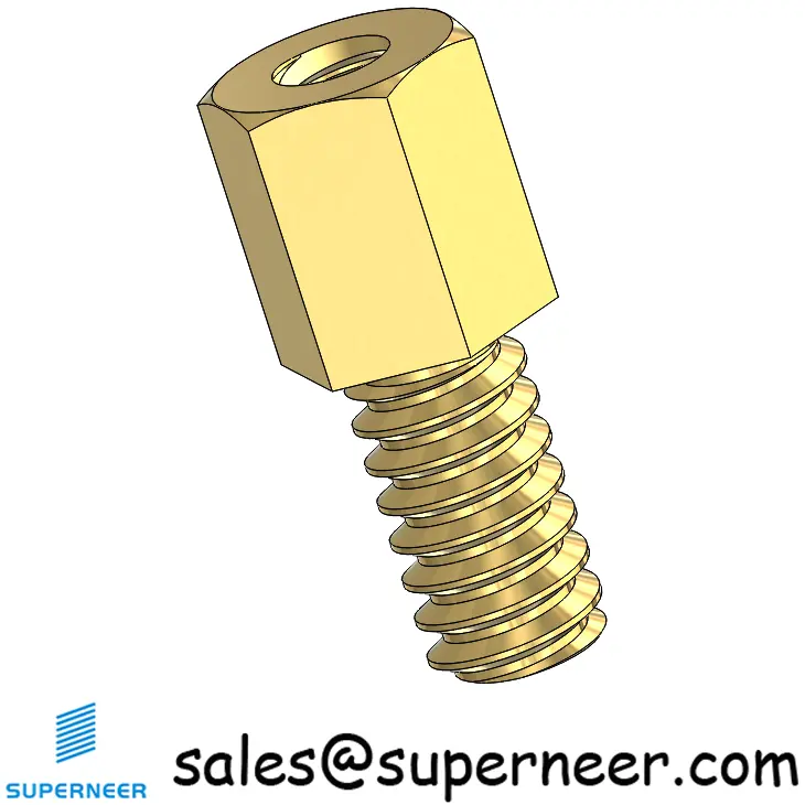 6-32 x 7/32" Brass Standoff Spacer Hex Male Female Screws Fastener