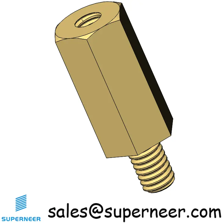 M2.5 x 10mm Hex Spacers Male  Standoffs Female Brass