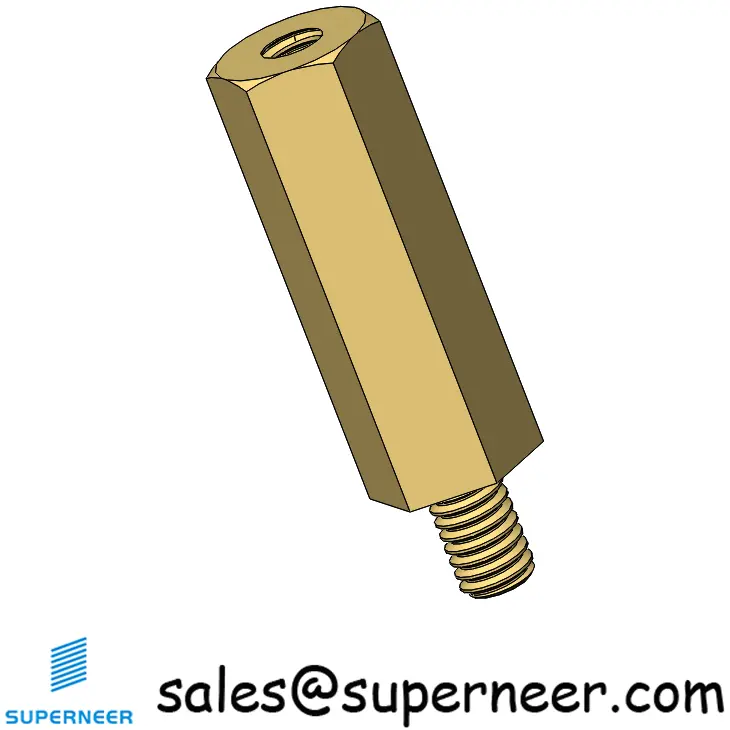 M2.5 x 15mm Hex Spacers Male  Standoffs Female Brass