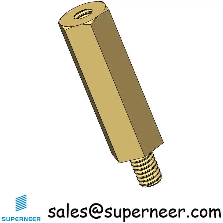 M2.5 x 16mm Hex Spacers Male  Standoffs Female Brass