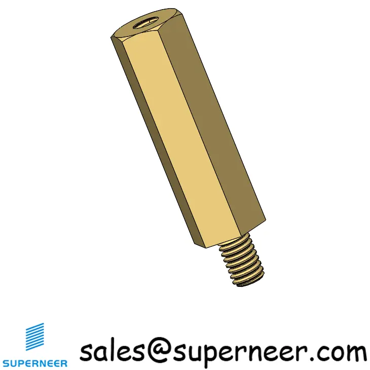 M2.5 x 17mm Hex Spacers Male  Standoffs Female Brass