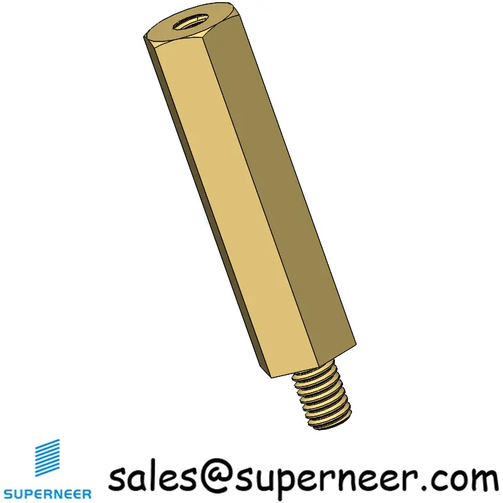 M2.5 x 20mm Hex Spacers Male  Standoffs Female Brass