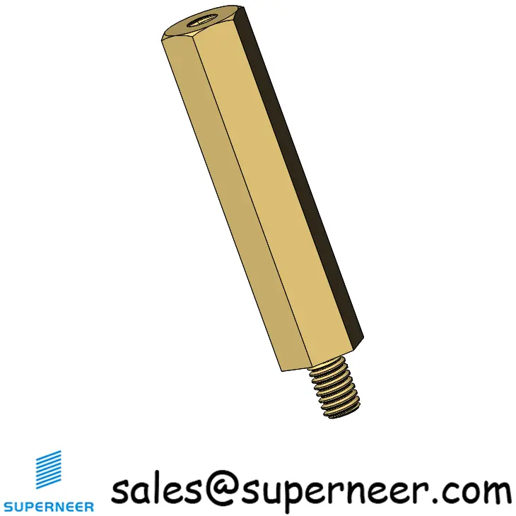 M2.5 x 23mm Hex Spacers Male  Standoffs Female Brass