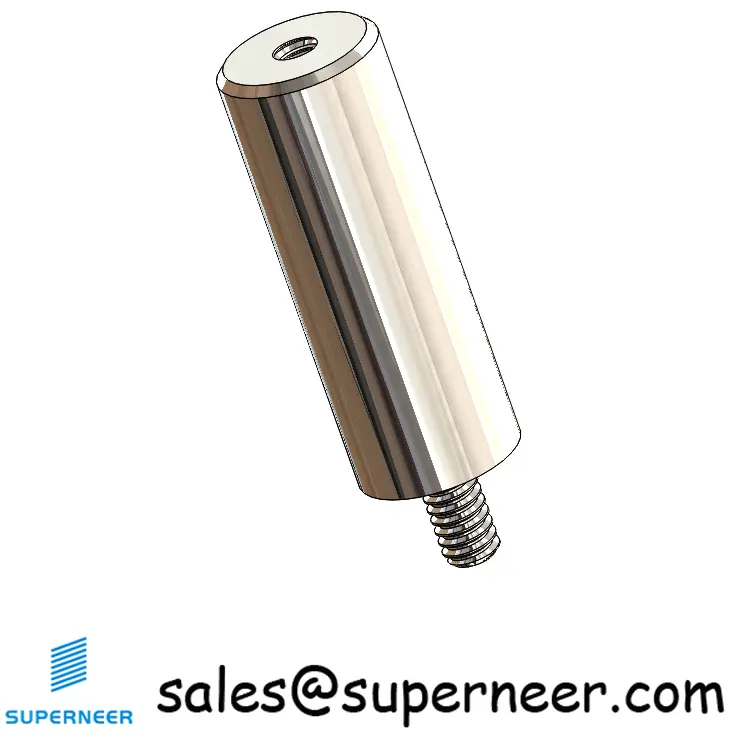 2-56 x 11/16" Inch Standoff Round SUS303 Stainless Steel Inox Male Female Threaded Spacers