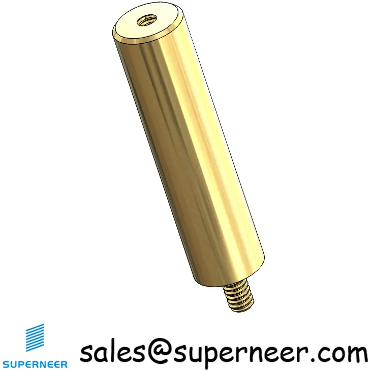 2-56 x 1"  Inch Standoff  Round Brass Male Female Threaded Spacers