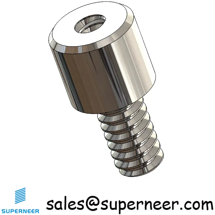 6-32 x 7/32" SUS303 Stainless Steel Inox Round Standoff Male Female Threaded Spacer