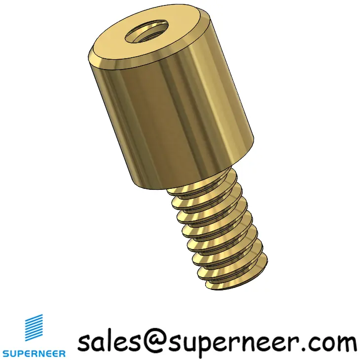 6-32 x 9/32" Brass Round Standoff Male Female Threaded Spacer