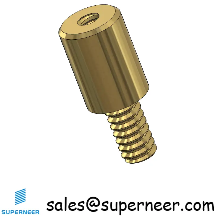 6-32 x 11/32" Brass Round Standoff Male Female Threaded Spacer