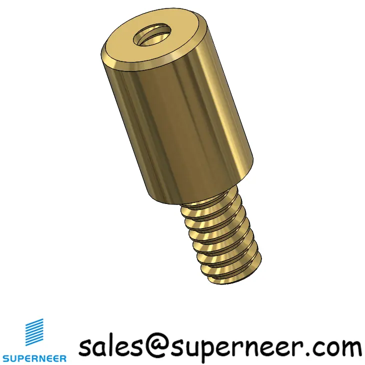 6-32 x 3/8" Brass Round Standoff Male Female Threaded Spacer