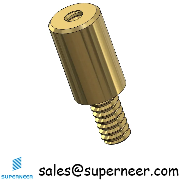 6-32 x 13/32" Brass Round Standoff Male Female Threaded Spacer