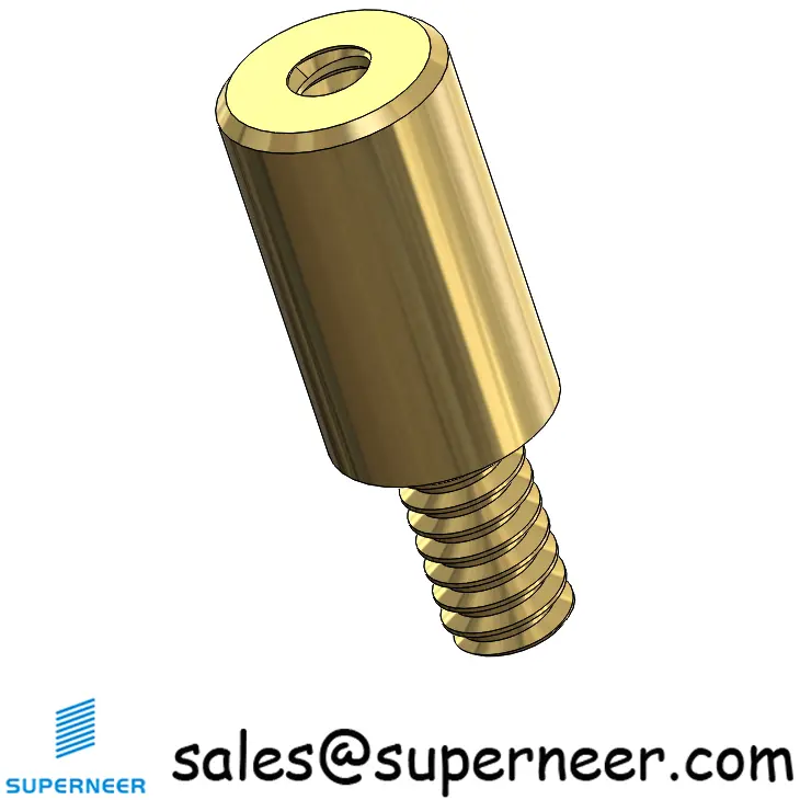 6-32 x 7/16" Brass Round Standoff Male Female Threaded Spacer