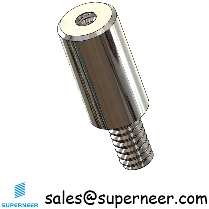 6-32 x 15/32" SUS303 Stainless Steel Inox Round Standoff Male Female Threaded Spacer