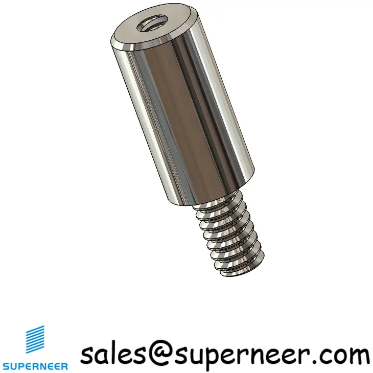 6-32 x 1/2" SUS303 Stainless Steel Inox Round Standoff Male Female Threaded Spacer
